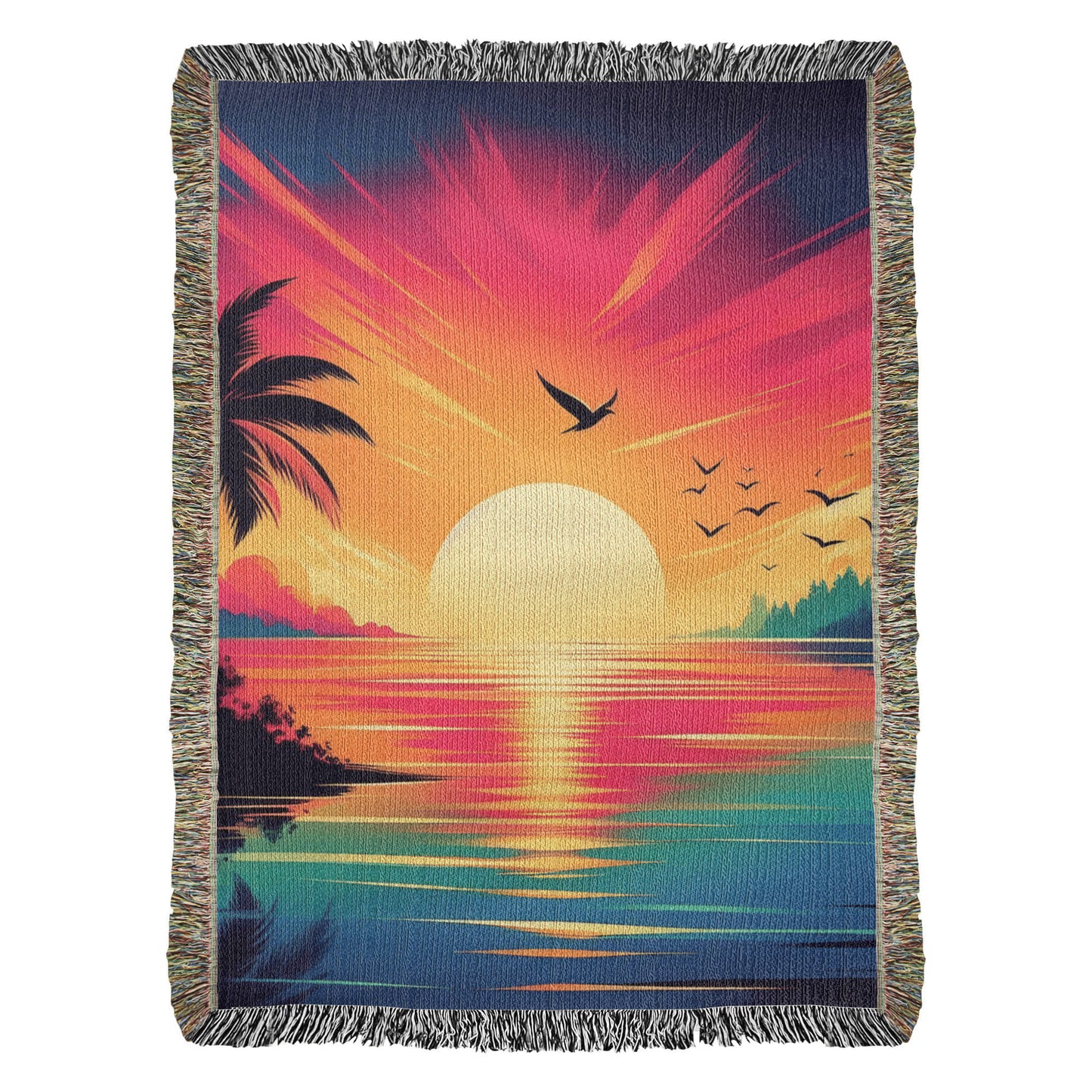 Colorful Sunset 02 - 60" x 80" Heirloom Woven Blanket