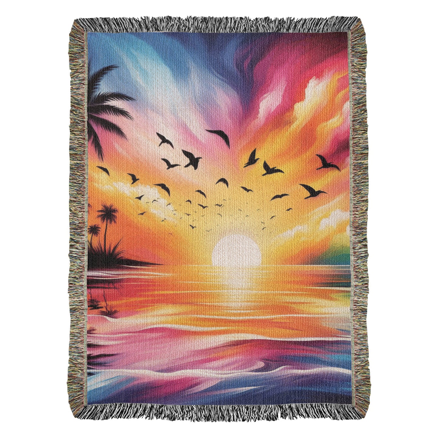 Colorful Sunset 08 - 60" x 80" Heirloom Woven Blanket