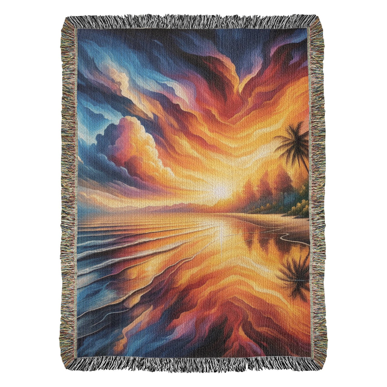 Colorful Sunset 04 - 60" x 80" Heirloom Woven Blanket