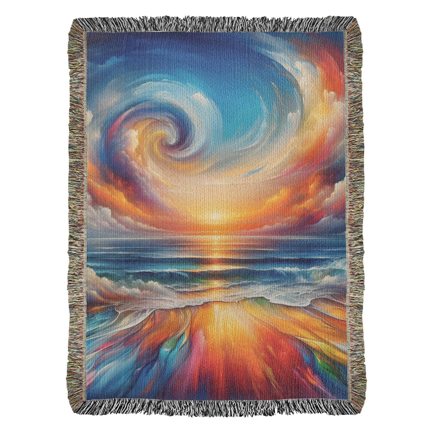 Colorful Sunset 07 - 60" x 80" Heirloom Woven Blanket