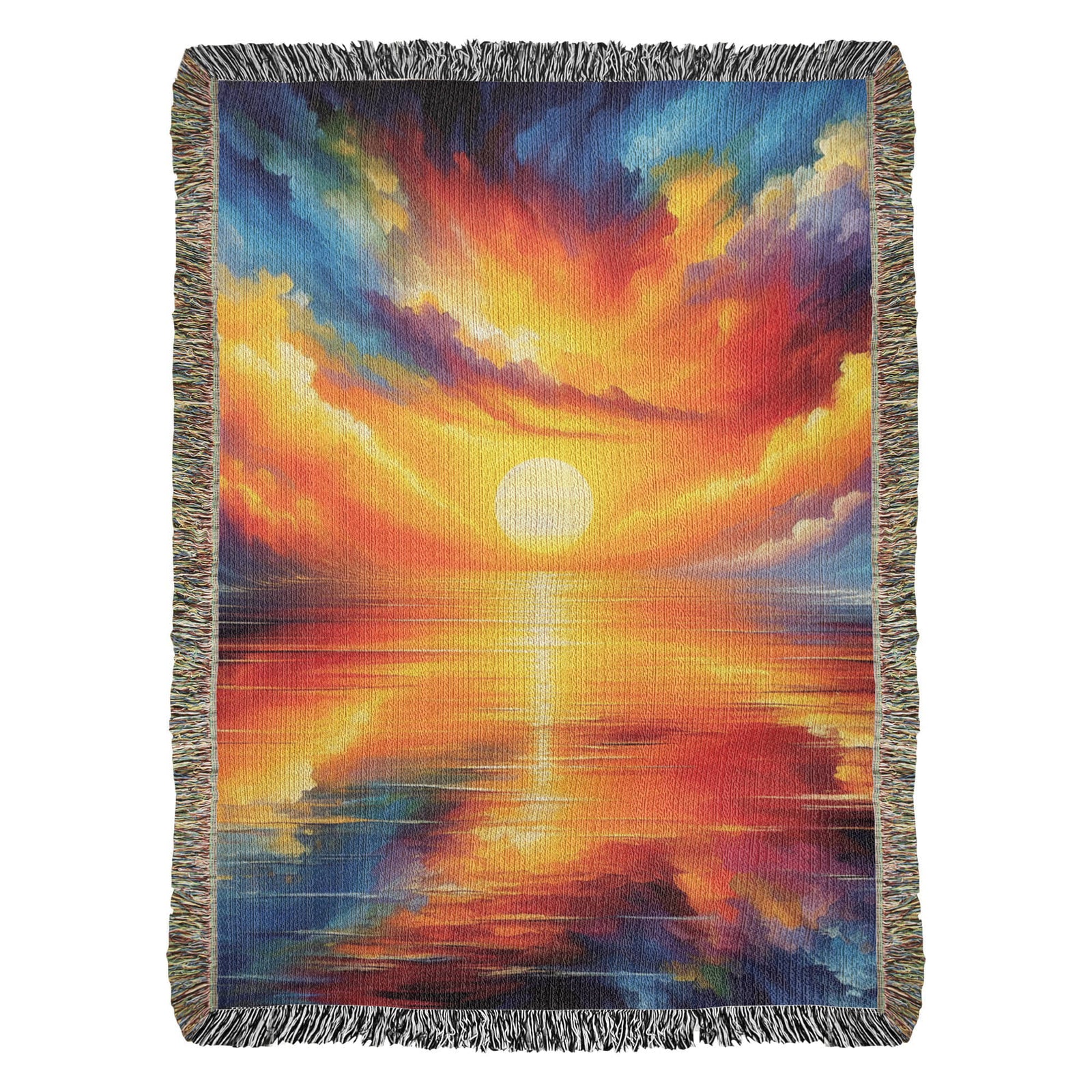 Colorful Sunset 05 - 60" x 80" Heirloom Woven Blanket