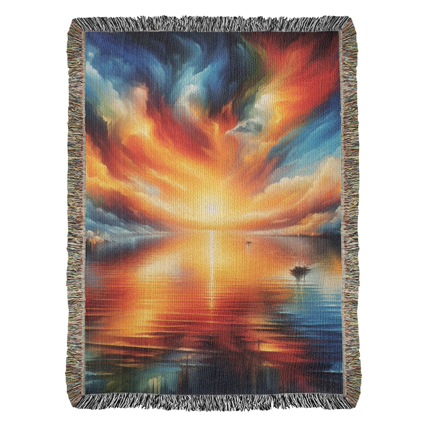 Colorful Sunset 11 - 60" x 80" Heirloom Woven Blanket
