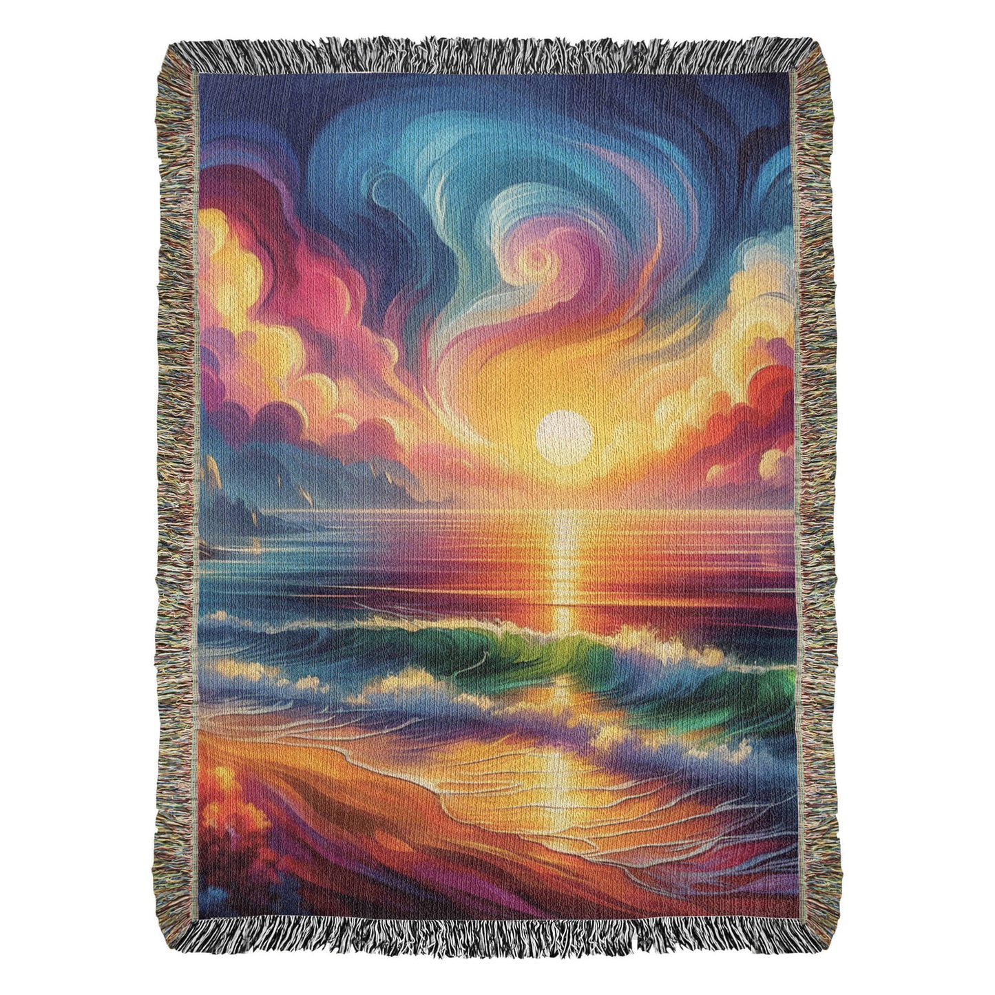 Colorful Sunset 01 - 60" x 80" Heirloom Woven Blanket