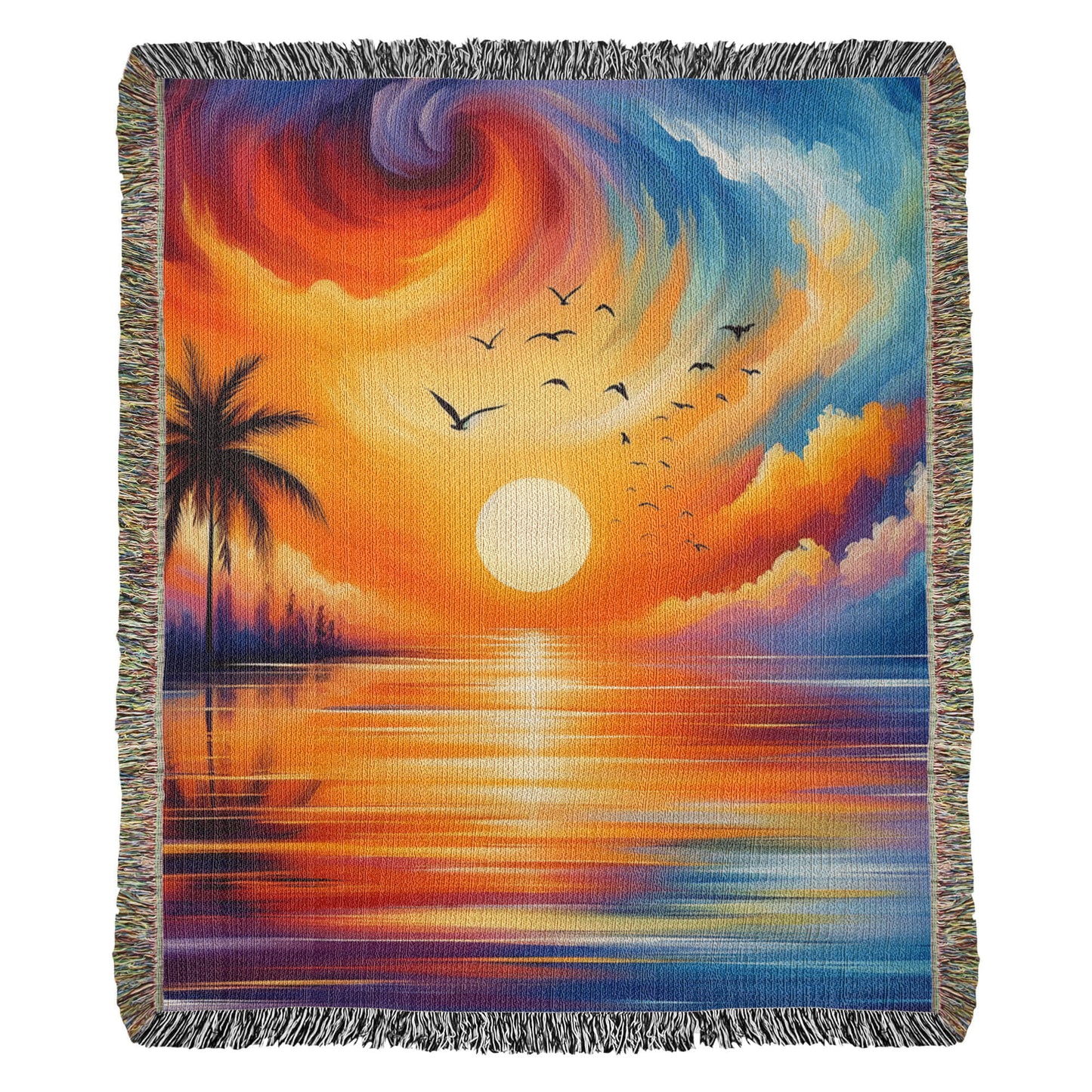 Colorful Sunset 09 - 60" x 80" Heirloom Woven Blanket