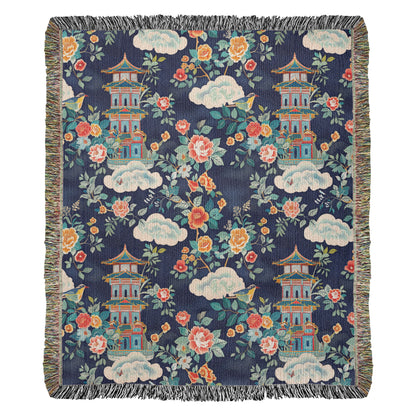 Chinoiserie Pattern 004 - 50" x 60" Heirloom Woven Blanket