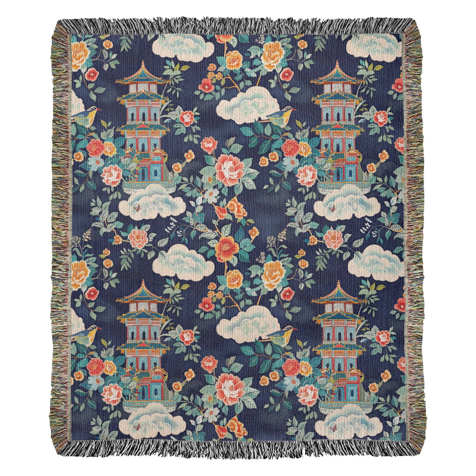 Chinoiserie Pattern 004 - 50" x 60" Heirloom Woven Blanket