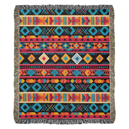 Mexican Textile Pattern 011 - 50" x 60" Heirloom Woven Blanket