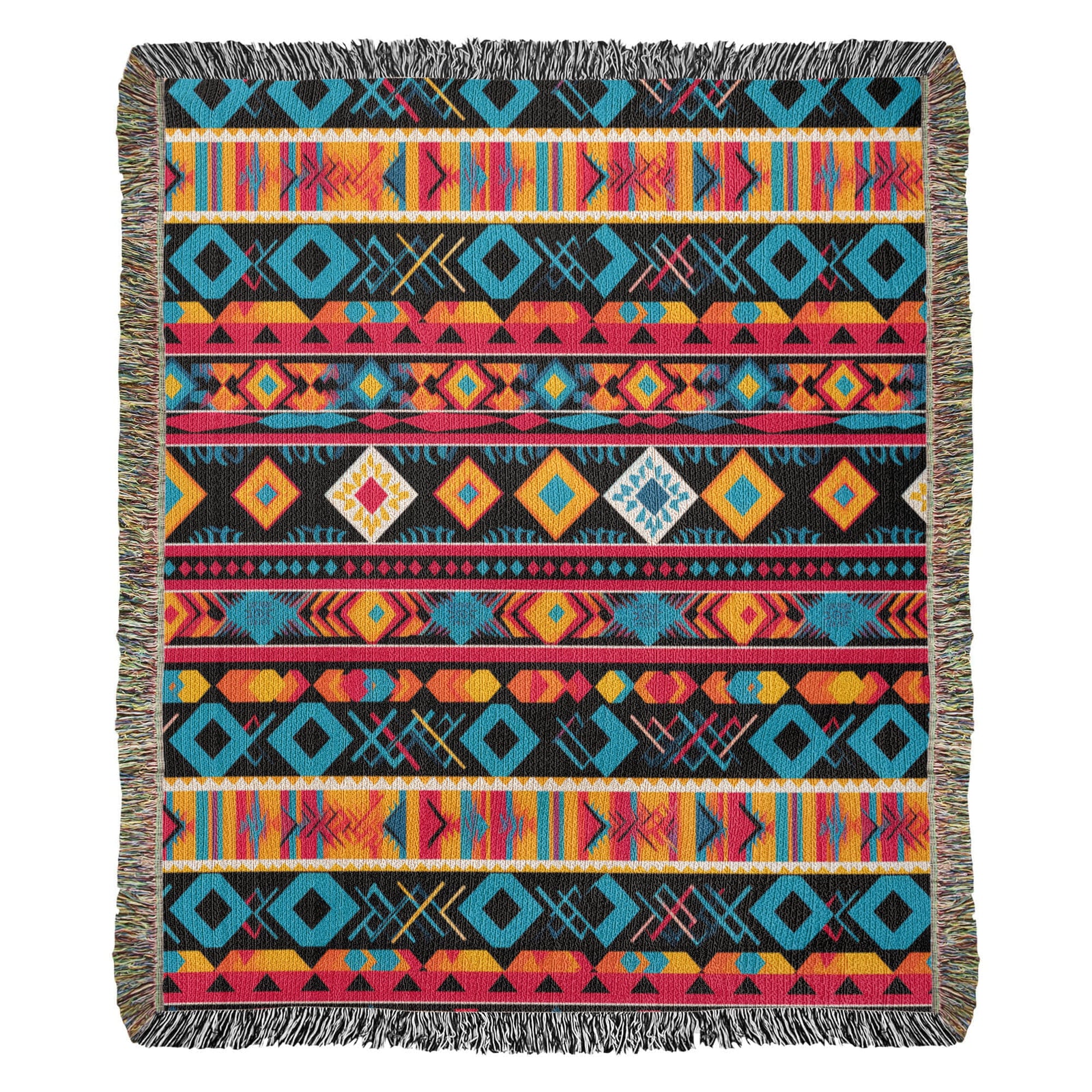 Mexican Textile Pattern 011 - 50" x 60" Heirloom Woven Blanket