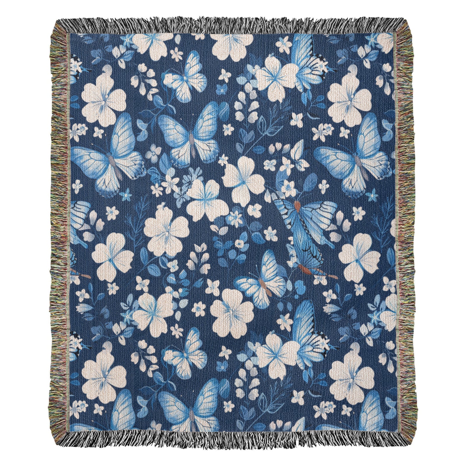 Butterflies And Flowers Pattern 028 - 50" x 60" Heirloom Woven Blanket