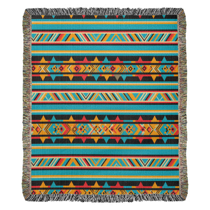 Mexican Textile Pattern 012 - 50" x 60" Heirloom Woven Blanket