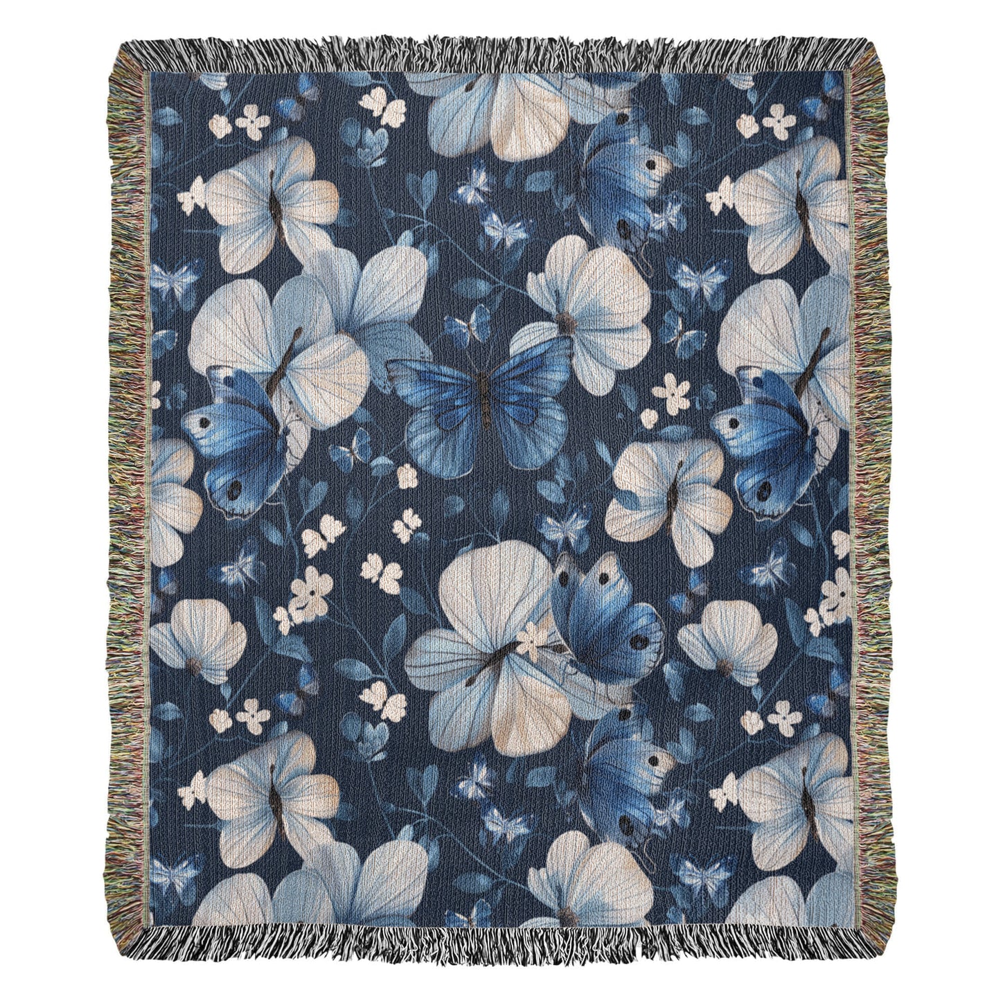 Butterflies And Flowers Pattern 026 - 50" x 60" Heirloom Woven Blanket