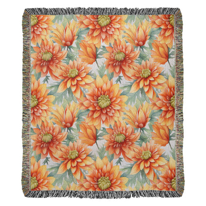 Spring Flowers Pattern 019 - 50" x 60" Heirloom Woven Blanket