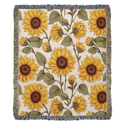 Spring Flowers Pattern 024 - 50" x 60" Heirloom Woven Blanket