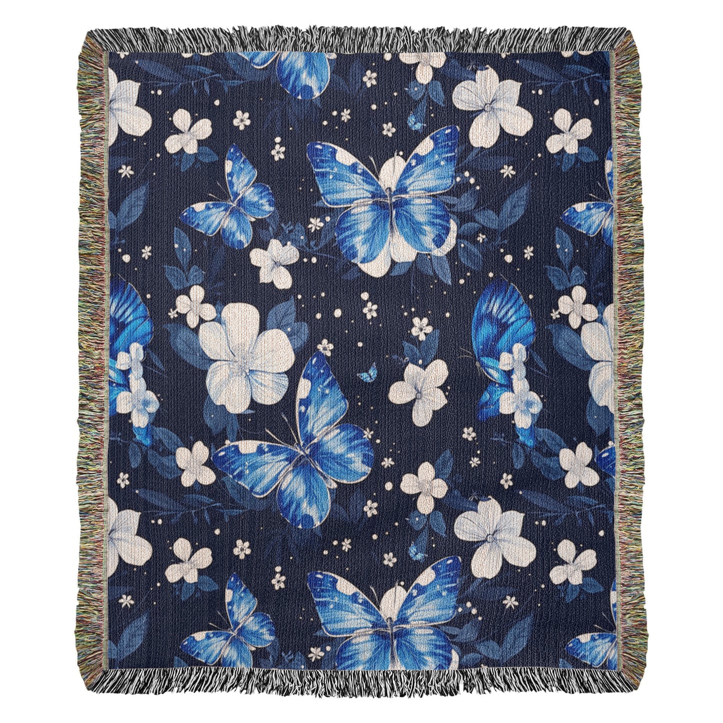 Butterflies And Flowers Pattern 013 - 50" x 60" Heirloom Woven Blanket