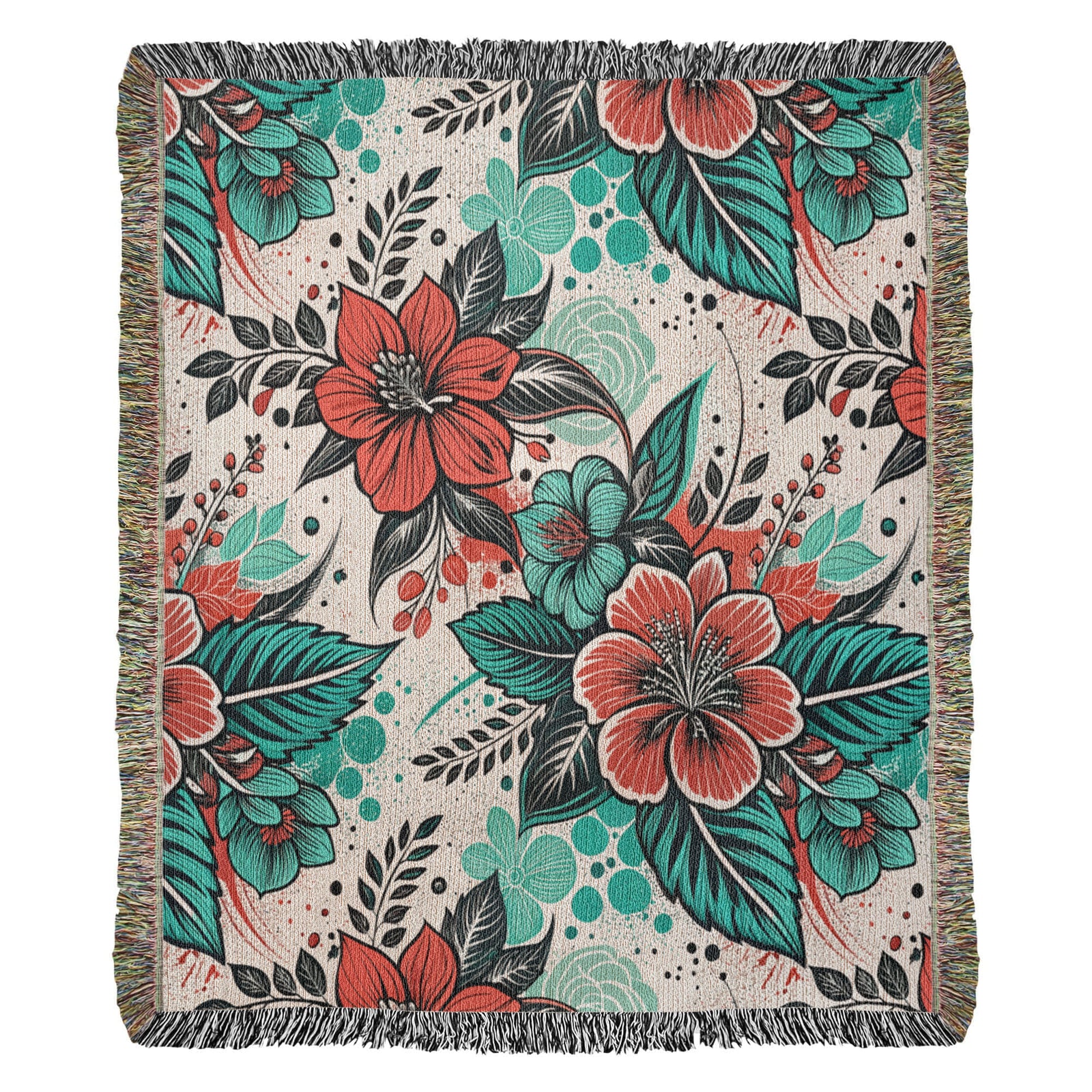 Oversized Floral Pattern 005 - 50" x 60" Heirloom Woven Blanket