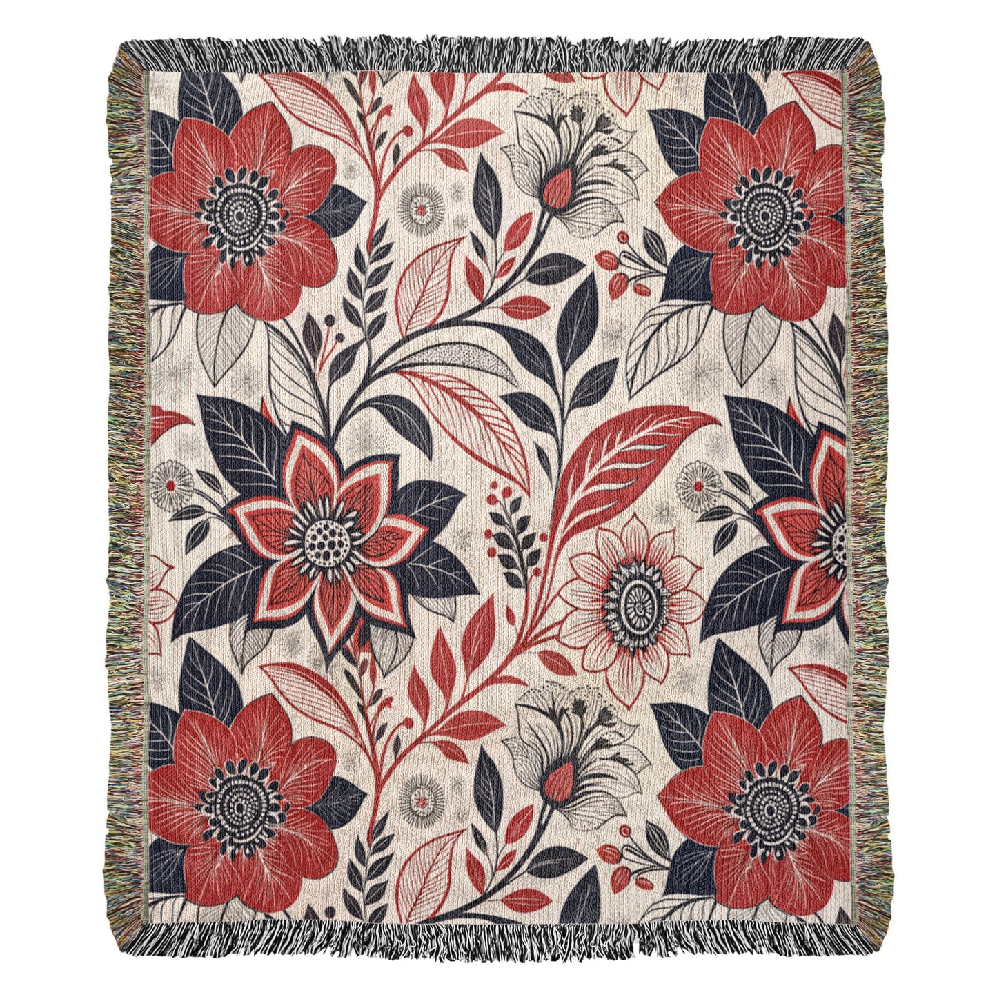 Oversized Floral Pattern 004 - 50" x 60" Heirloom Woven Blanket