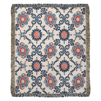 Chinoiserie Pattern 021 - 50" x 60" Heirloom Woven Blanket