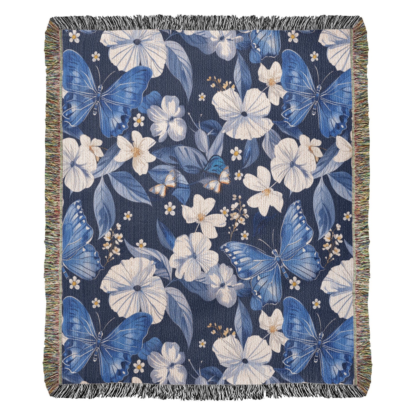 Butterflies And Flowers Pattern 006 - 50" x 60" Heirloom Woven Blanket