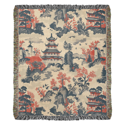 Chinese Ornament Pattern 008 - 50" x 60" Heirloom Woven Blanket