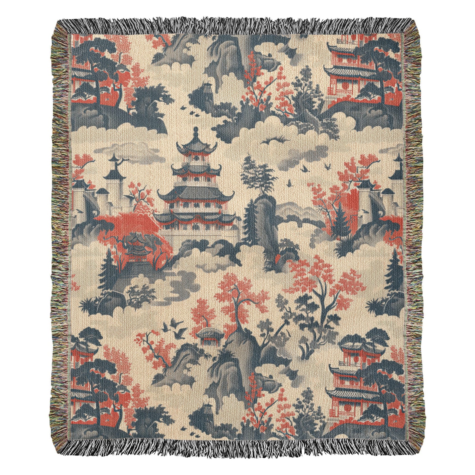 Chinese Ornament Pattern 008 - 50" x 60" Heirloom Woven Blanket
