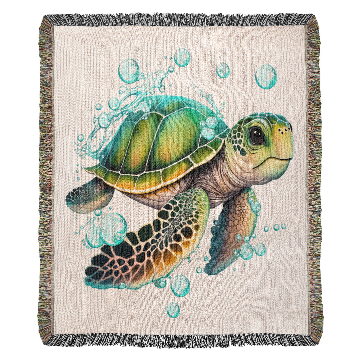 Cute Sea Turtle 005 - 50" x 60" Heirloom Woven Blanket