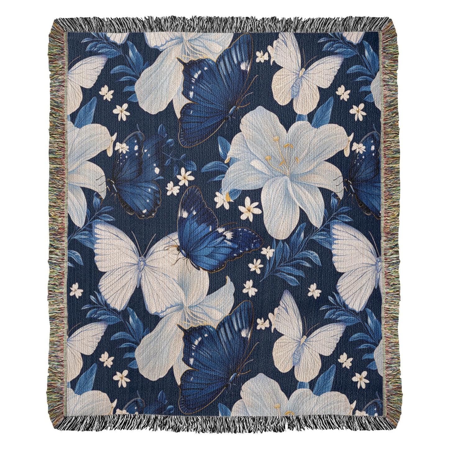 Butterflies And Flowers Pattern 008 - 50" x 60" Heirloom Woven Blanket