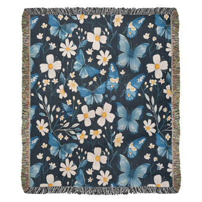 Butterflies And Flowers Pattern 027 - 50" x 60" Heirloom Woven Blanket