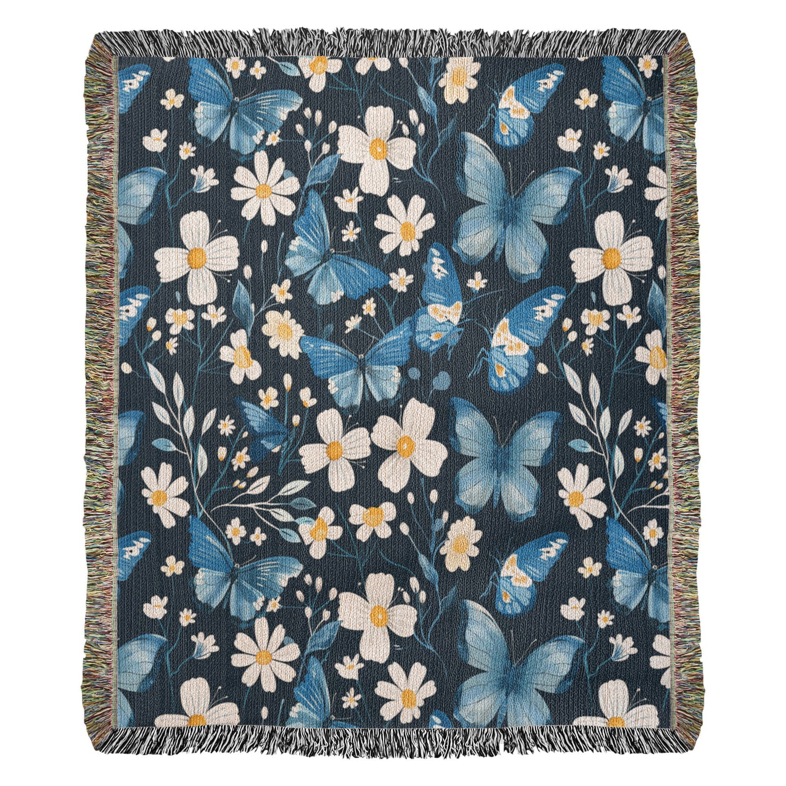 Butterflies And Flowers Pattern 027 - 50" x 60" Heirloom Woven Blanket