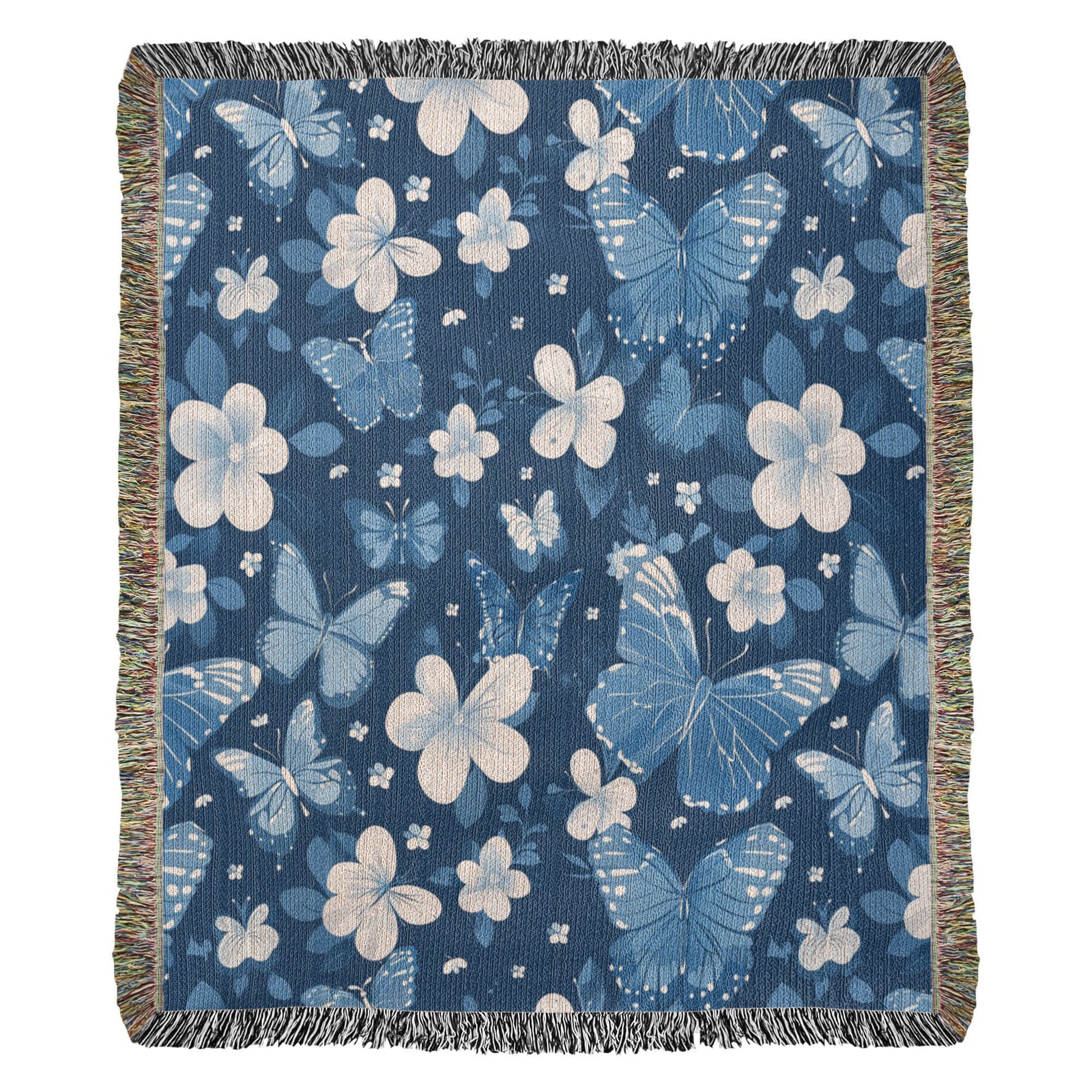 Butterflies And Flowers Pattern 024 - 50" x 60" Heirloom Woven Blanket