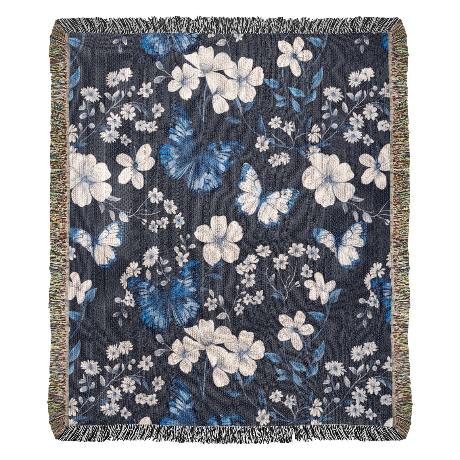 Butterflies And Flowers Pattern 009 - 50" x 60" Heirloom Woven Blanket
