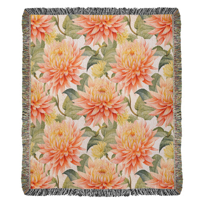 Spring Flowers Pattern 025 - 50" x 60" Heirloom Woven Blanket