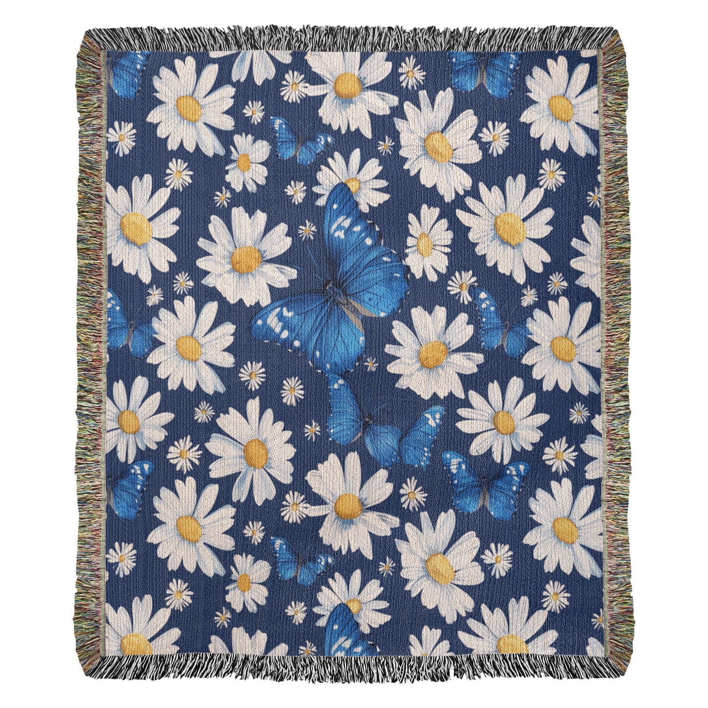 Butterflies And Flowers Pattern 002 - 50" x 60" Heirloom Woven Blanket