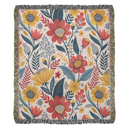 Oversized Floral Pattern 012 - 50" x 60" Heirloom Woven Blanket