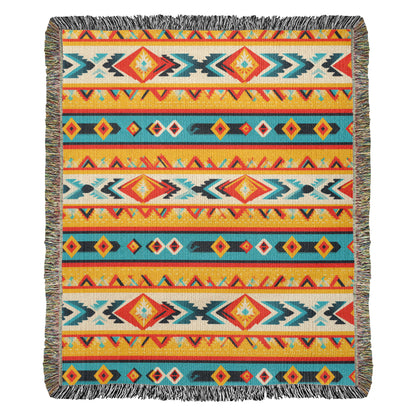 Mexican Textile Pattern 004 - 50" x 60" Heirloom Woven Blanket