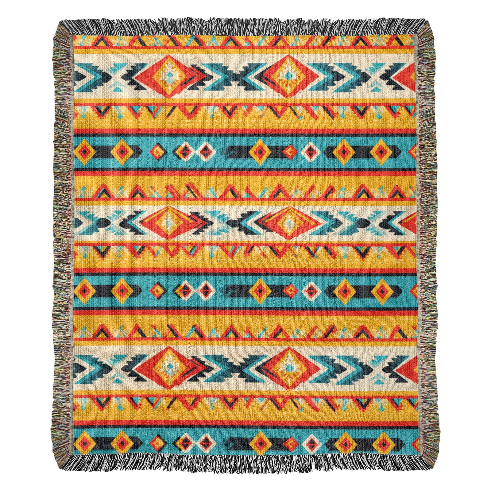 Mexican Textile Pattern 004 - 50" x 60" Heirloom Woven Blanket