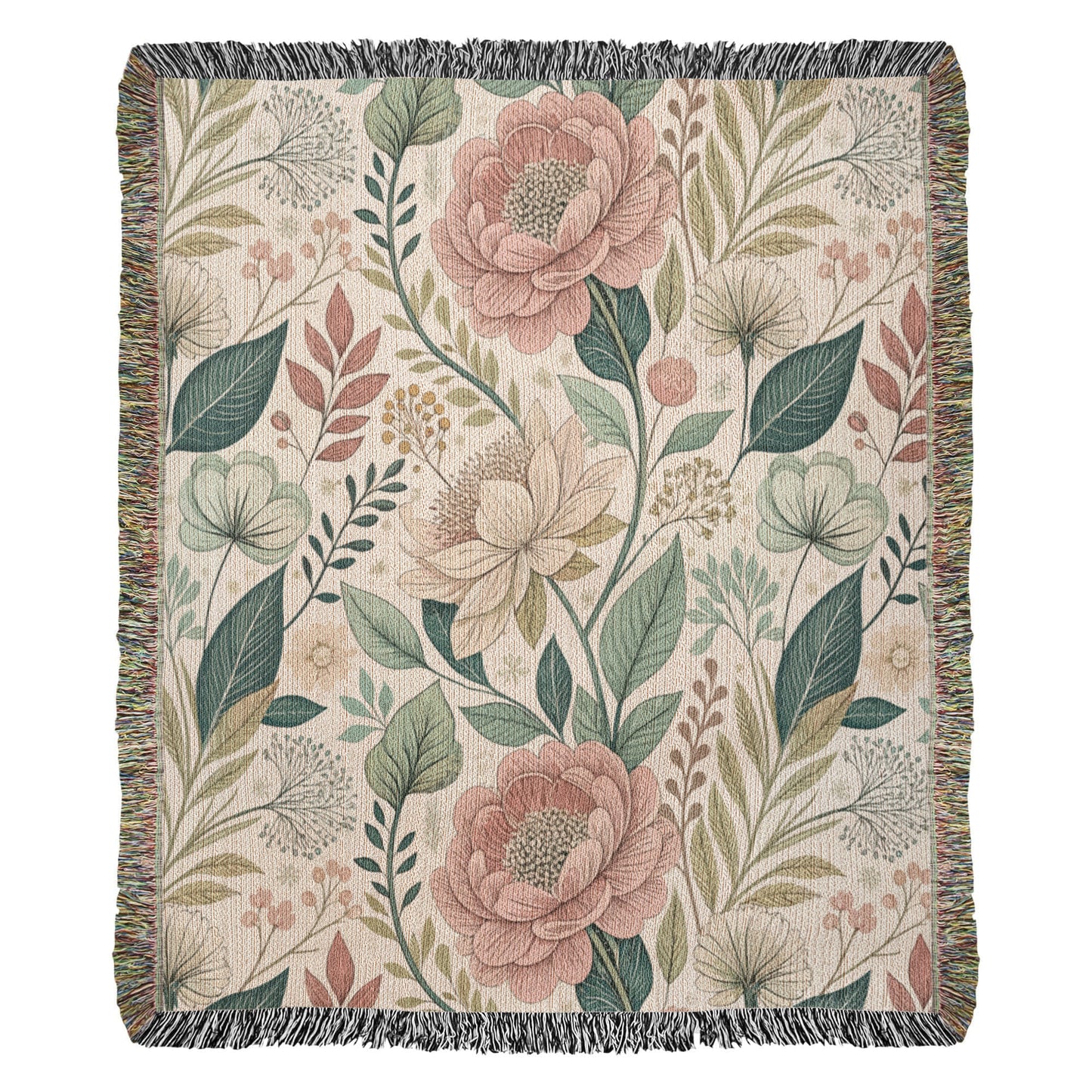 Oversized Floral Pattern 009 - 50" x 60" Heirloom Woven Blanket