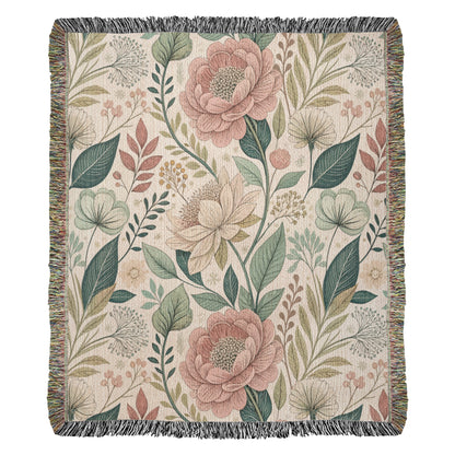 Oversized Floral Pattern 009 - 50" x 60" Heirloom Woven Blanket