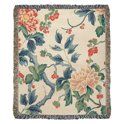 Chinoiserie Pattern 016 - 50" x 60" Heirloom Woven Blanket