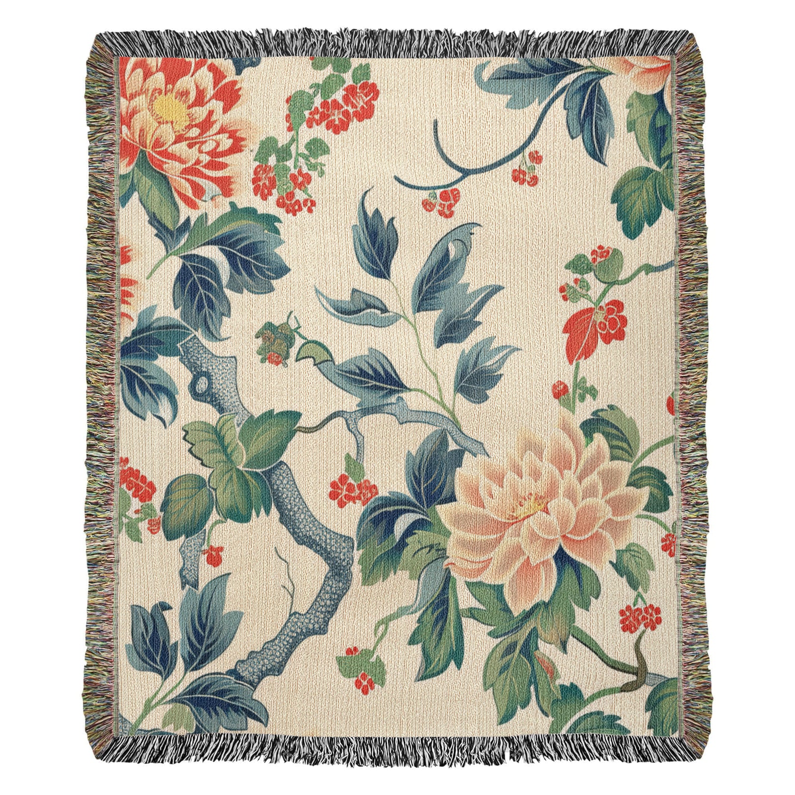 Chinoiserie Pattern 016 - 50" x 60" Heirloom Woven Blanket