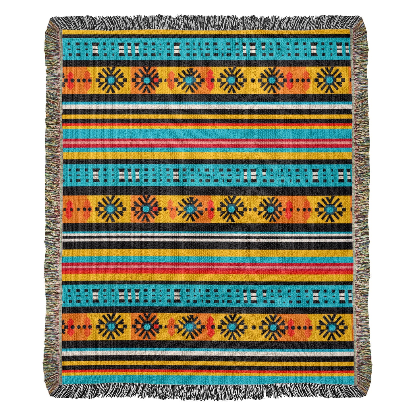 Mexican Textile Pattern 005 - 50" x 60" Heirloom Woven Blanket