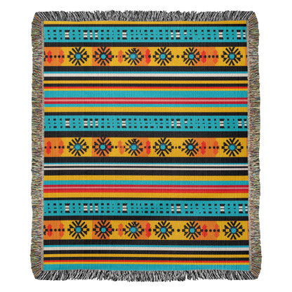 Mexican Textile Pattern 005 - 50" x 60" Heirloom Woven Blanket