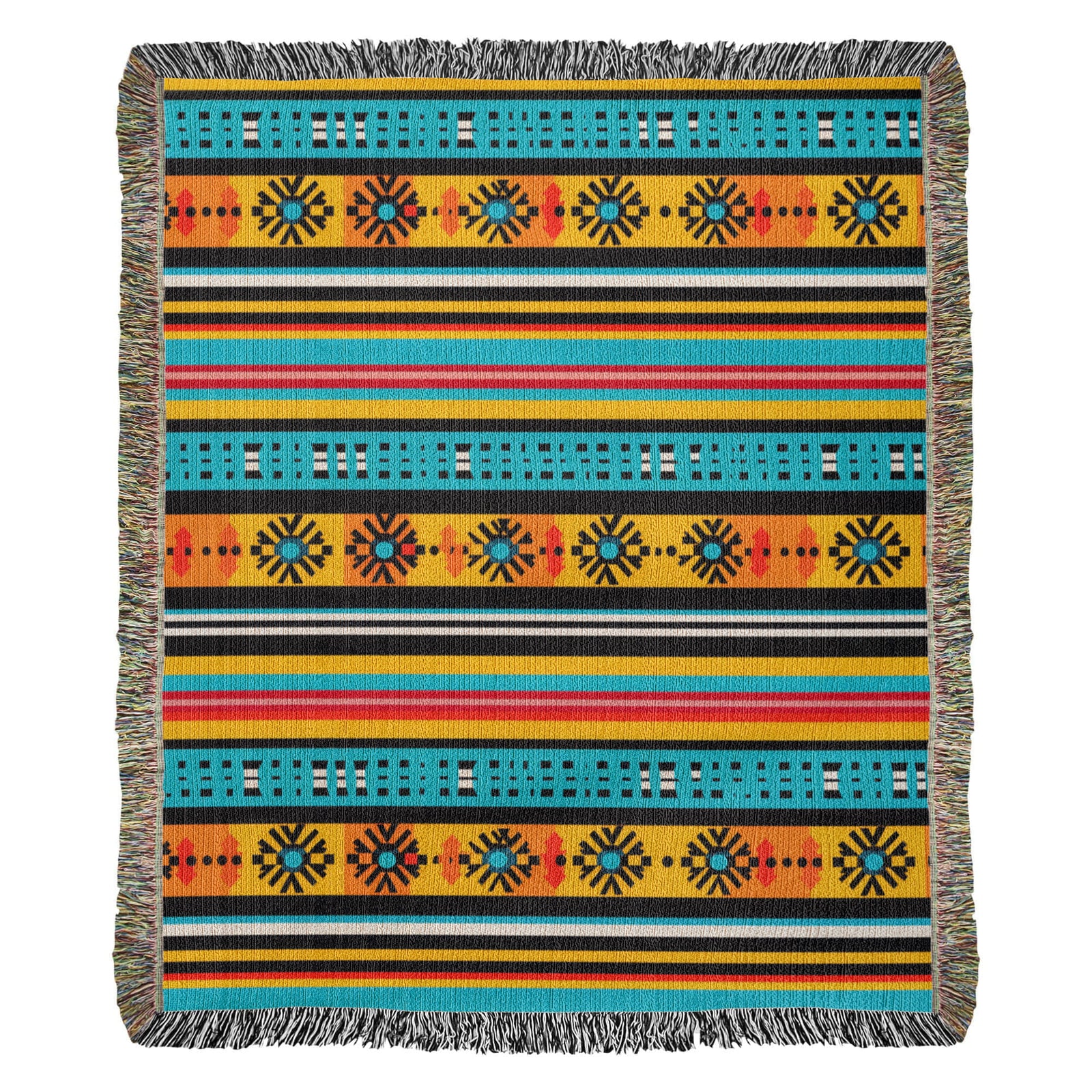 Mexican Textile Pattern 005 - 50" x 60" Heirloom Woven Blanket
