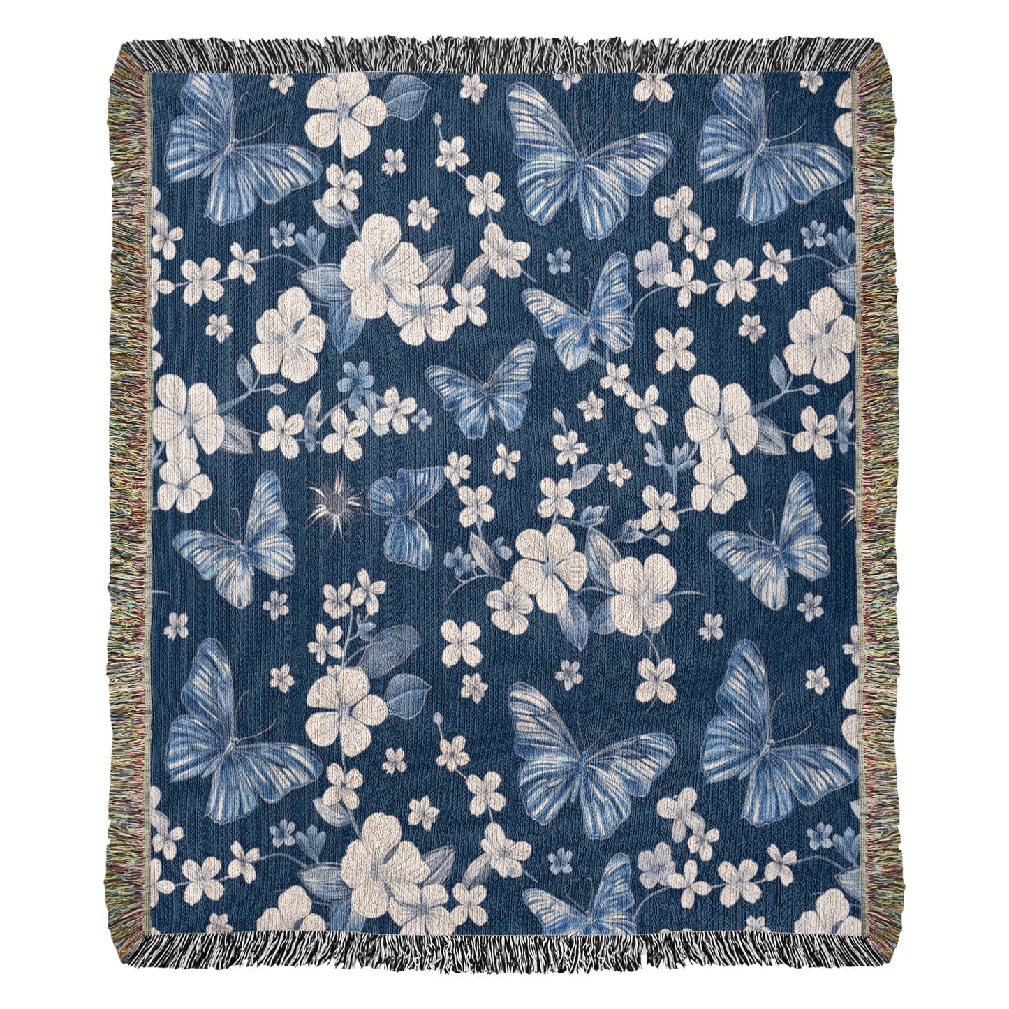 Butterflies And Flowers Pattern 022 - 50" x 60" Heirloom Woven Blanket