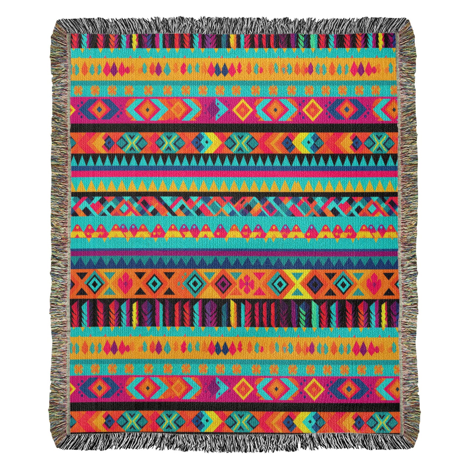 Mexican Textile Pattern 007 - 50" x 60" Heirloom Woven Blanket
