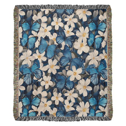 Butterflies And Flowers Pattern 016 - 50" x 60" Heirloom Woven Blanket