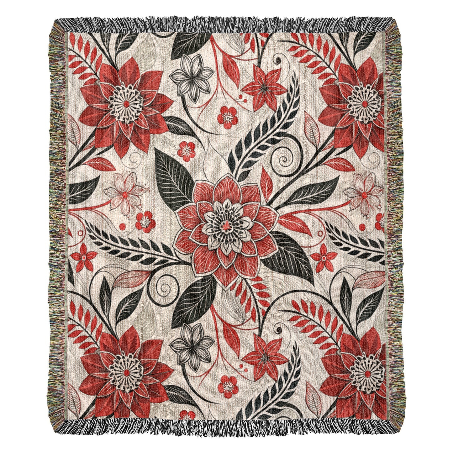 Oversized Floral Pattern 001 - 50" x 60" Heirloom Woven Blanket