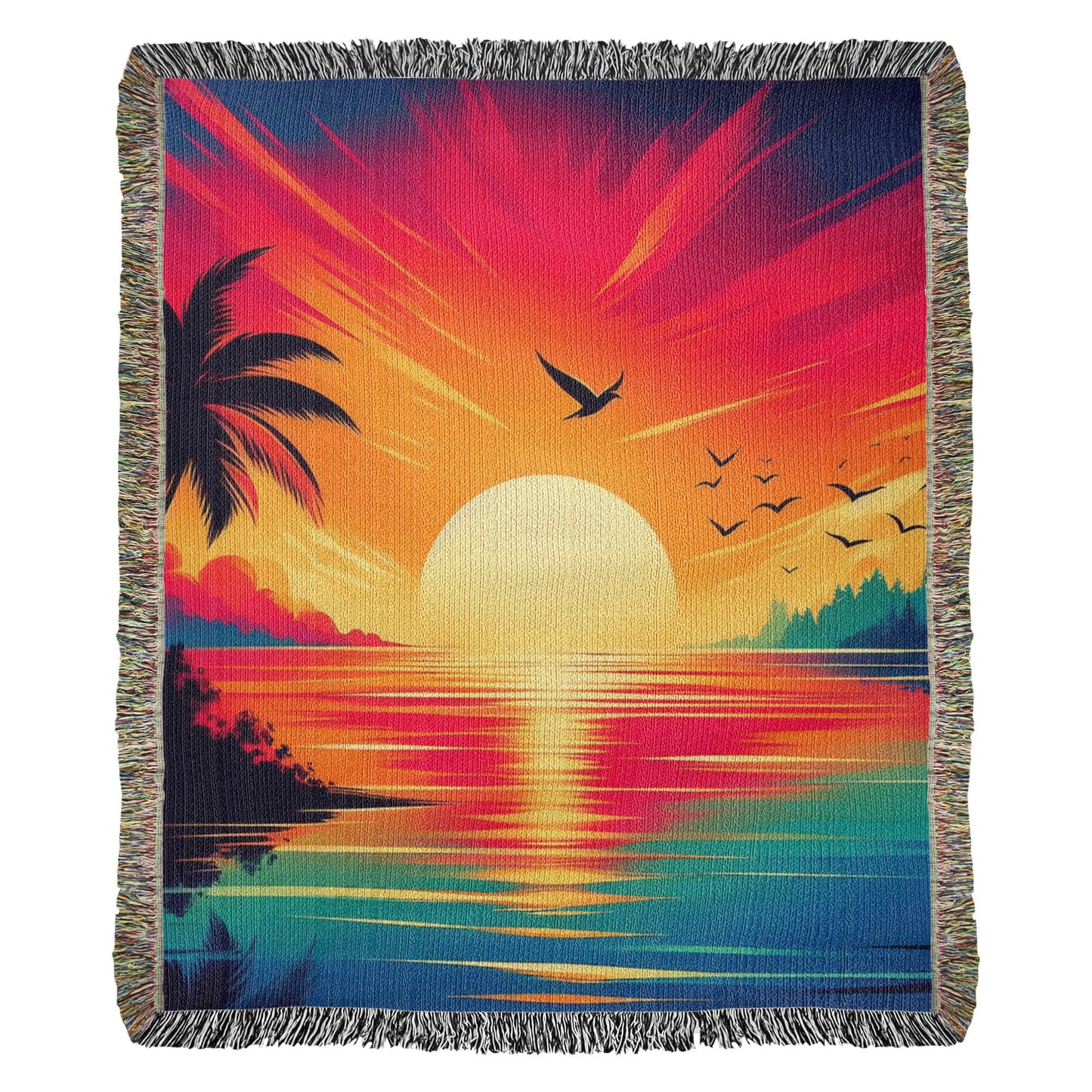 Colorful Sunset 02 - 60" x 80" Heirloom Woven Blanket