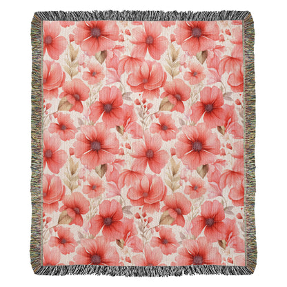 Spring Flowers Pattern 022 - 50" x 60" Heirloom Woven Blanket