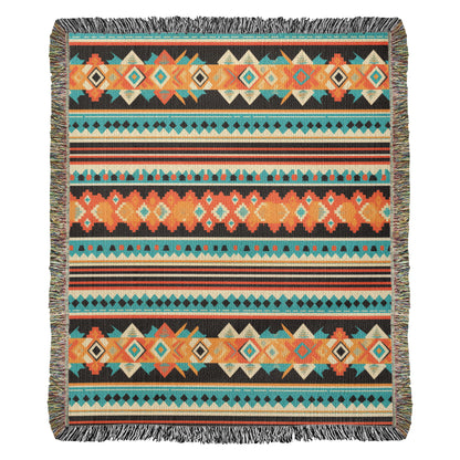 Mexican Textile Pattern 002 - 50" x 60" Heirloom Woven Blanket