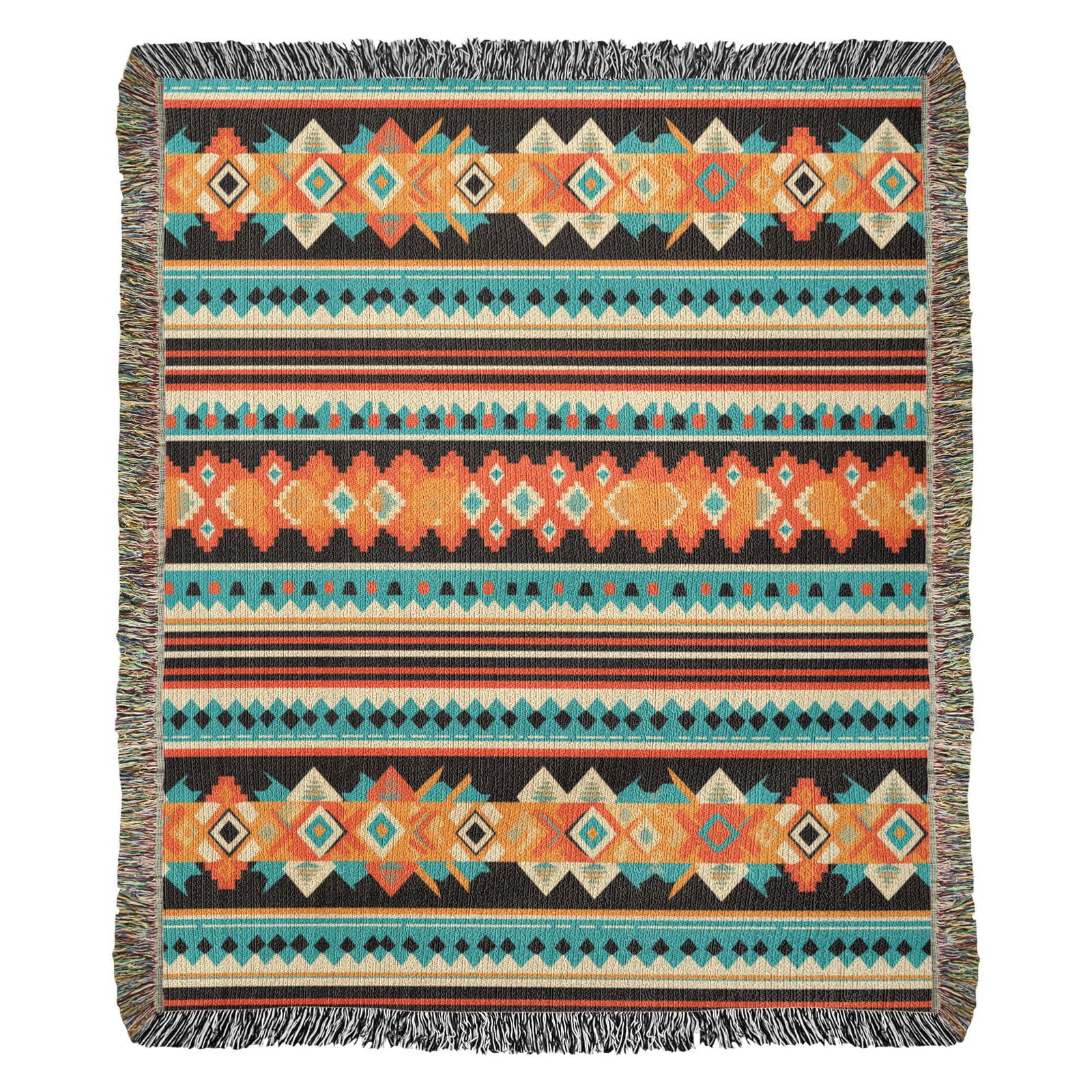 Mexican Textile Pattern 002 - 50" x 60" Heirloom Woven Blanket